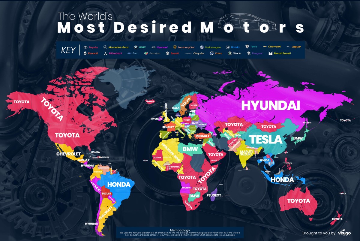 Imagen del día: las marcas de coches más deseadas por países