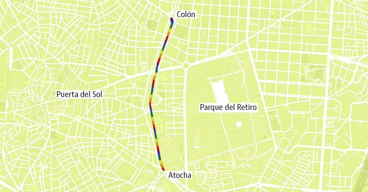 Streckenverlauf des Madrid Pride 2019