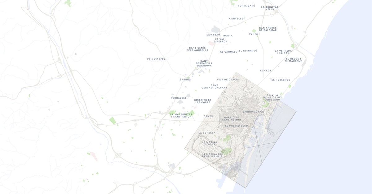 Mapa antiguo de Barcelona
