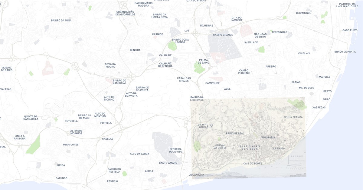 Mapa antiguo de Lisboa