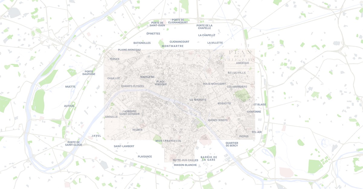 Mapa antiguo de París