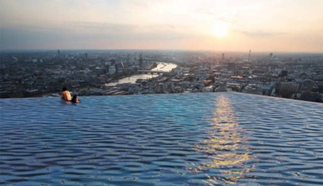 Una piscina infinita en la azotea de un rascacielos y sin entrada, el último proyecto loco de Londres