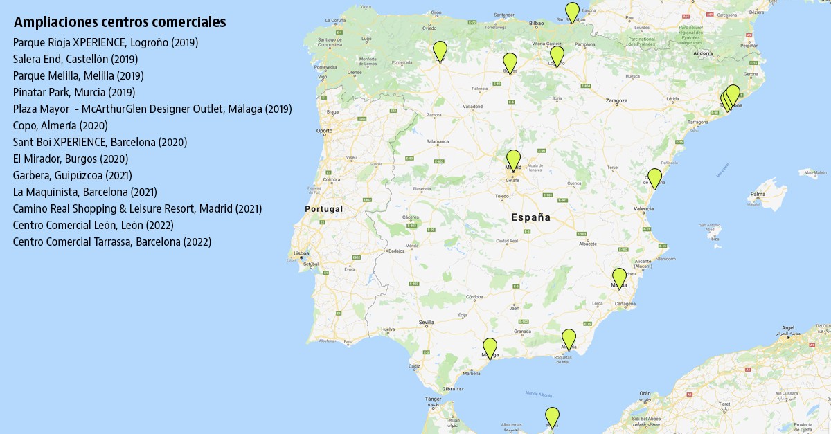 Estos son los centros comerciales que se inaugurarán hasta 2024 y los que se renovarán