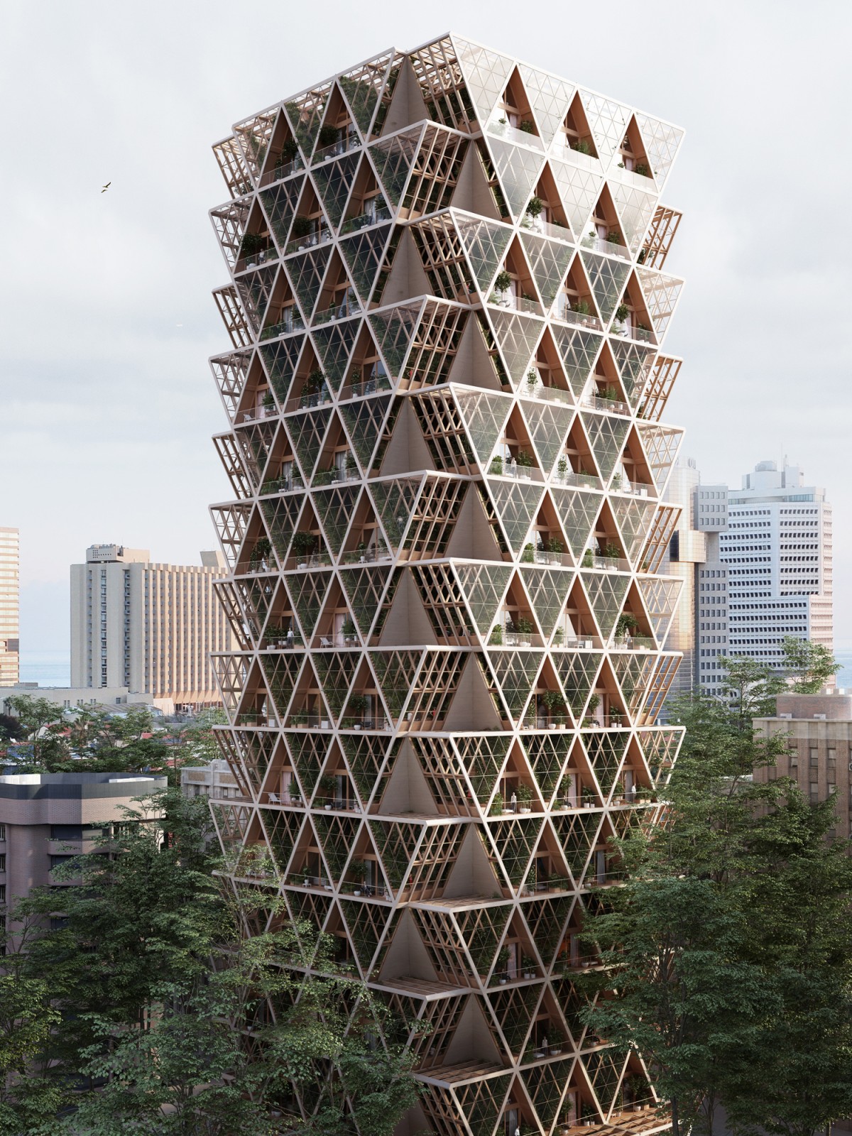 El edificio prefabricado de viviendas donde los propietarios pueden cultivar sus propios huertos