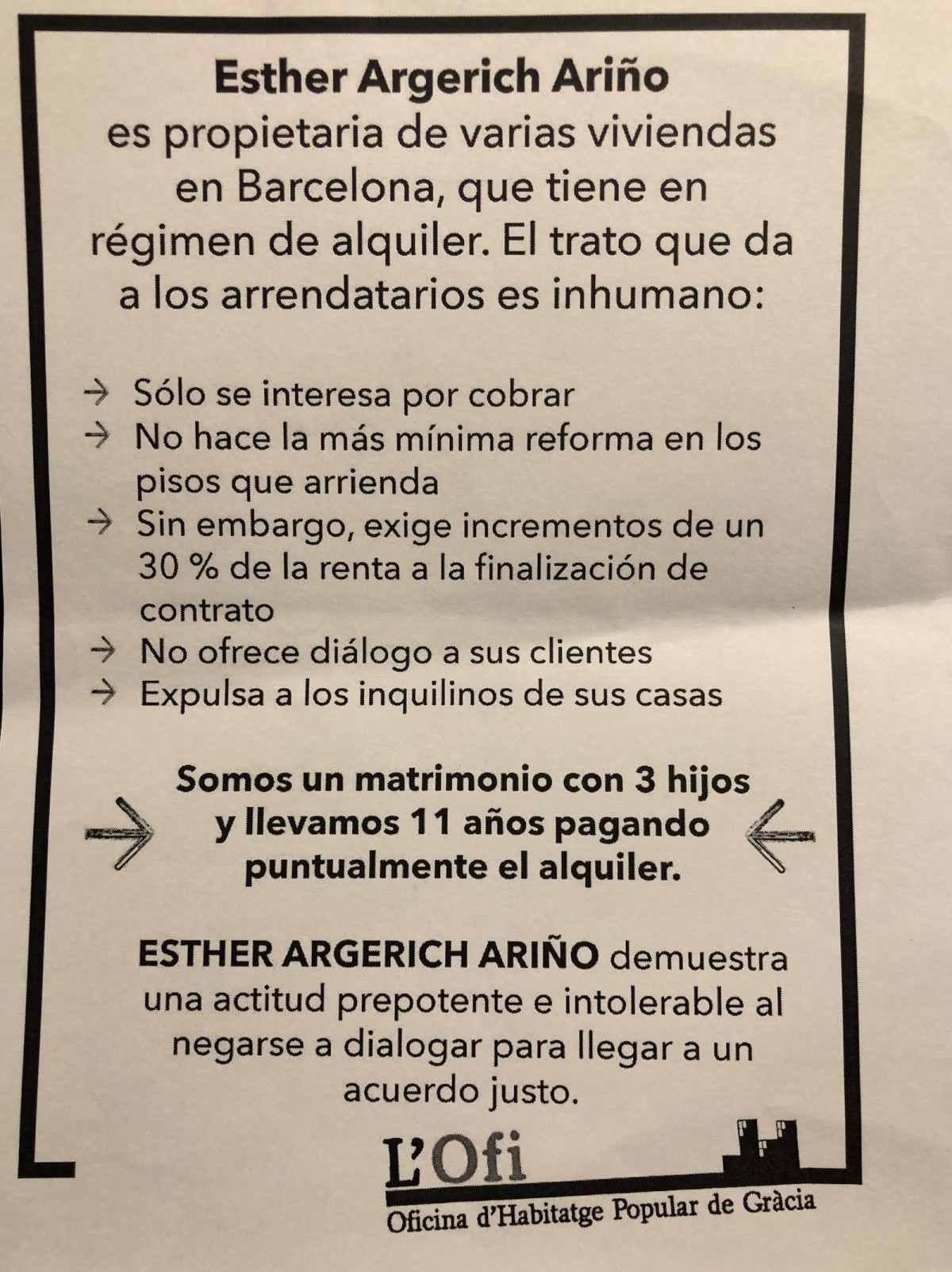 Esther Argerich: “Animo a Irene Montero a que sea ella la que les busque un piso a 1.000 euros”