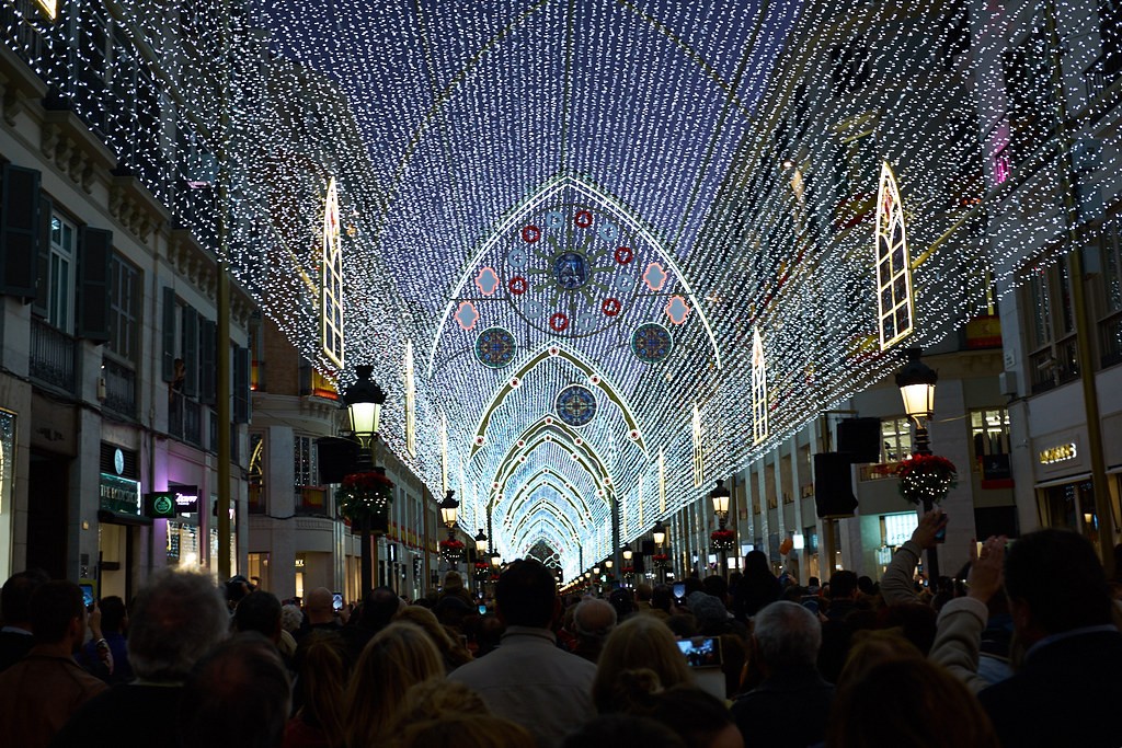 A espetacular instalação de luzes em Málaga / Flickr