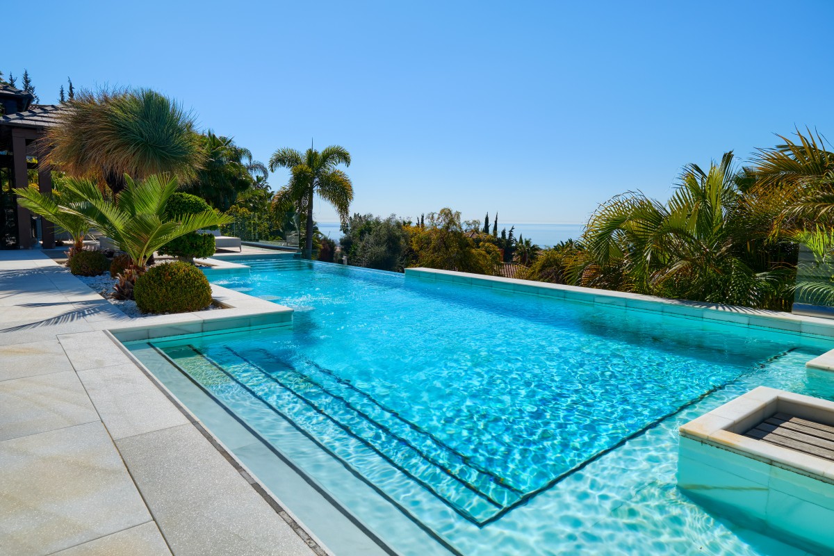 One of the three heated pools