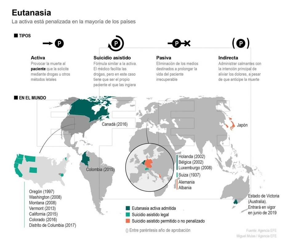 Imagen del día: Los países que ya legislan la eutanasia