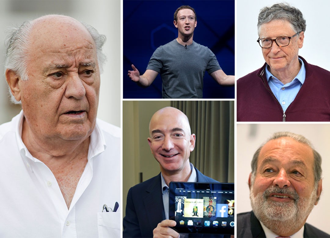 Ortega, Bezos, Gates, Slim y Zuckerberg: la lucha contra el covid-19 de los más ricos del mundo