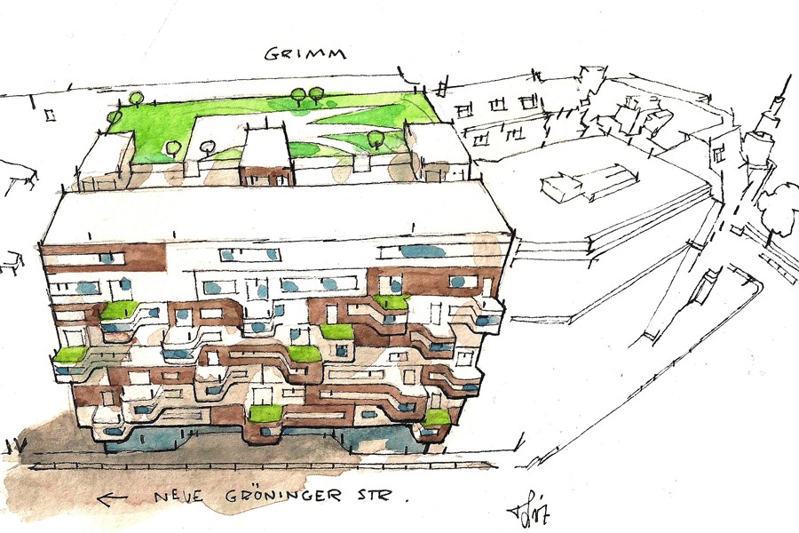 De antiguo parking en altura a moderno edificio con vivienda social en Hamburgo (Alemania)