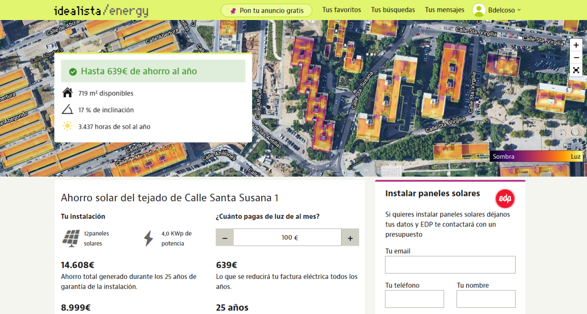 idealista lanza idealista/energy, la herramienta que calcula el potencial energético de cualquier vivienda y el ahorro en energía con paneles solares