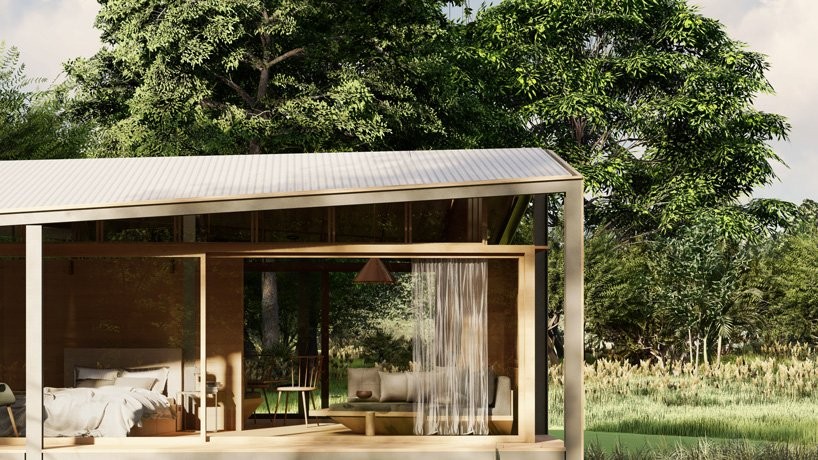 Una casa prefabricada de madera y materiales reciclados para vivir en plena naturaleza en Bali