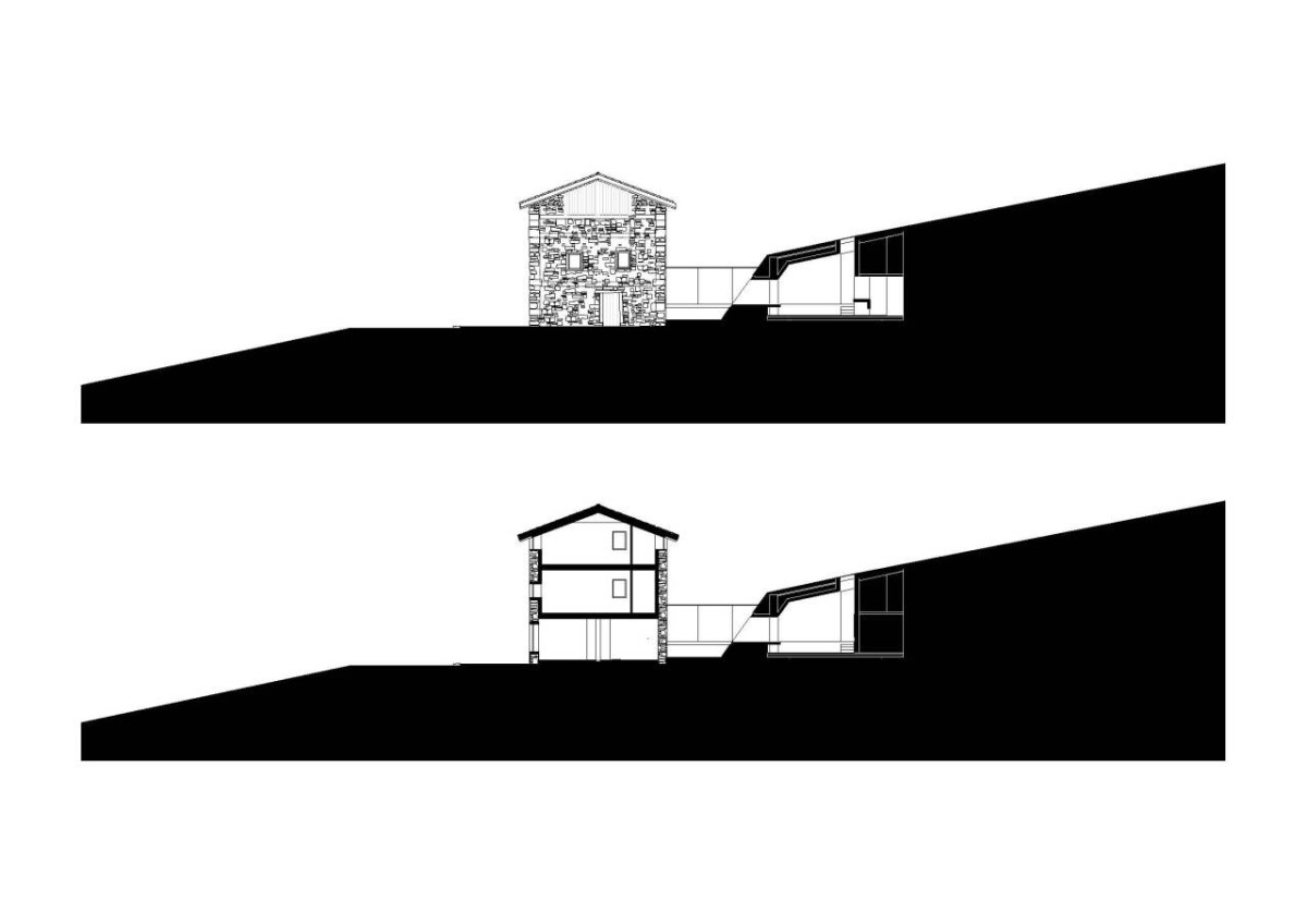 La estructura se integra en la ladera