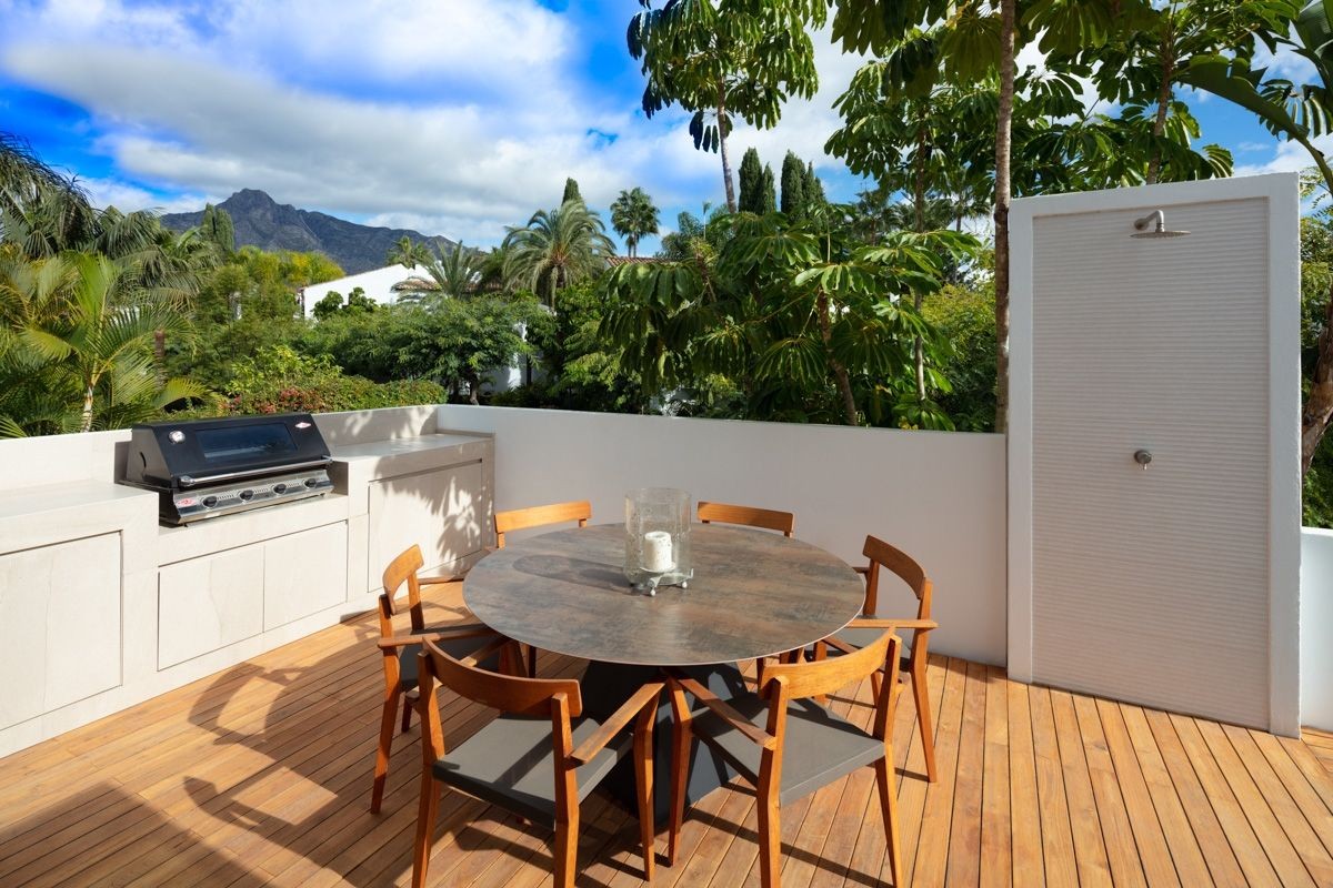 The outdoor terraces are perfect for dining and enjoying the views