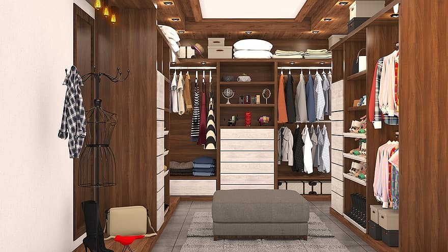 clothes-cabinet-interior-sofa-carpet-bag-shoes-lamp