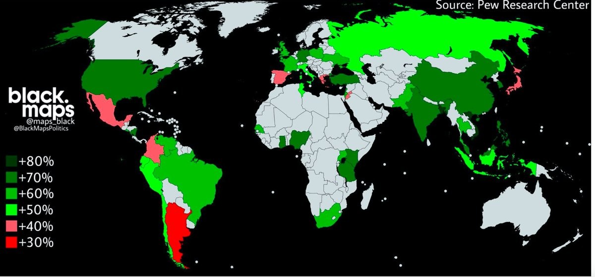 Imagen del día: opinión sobre la libertad de mercado por países