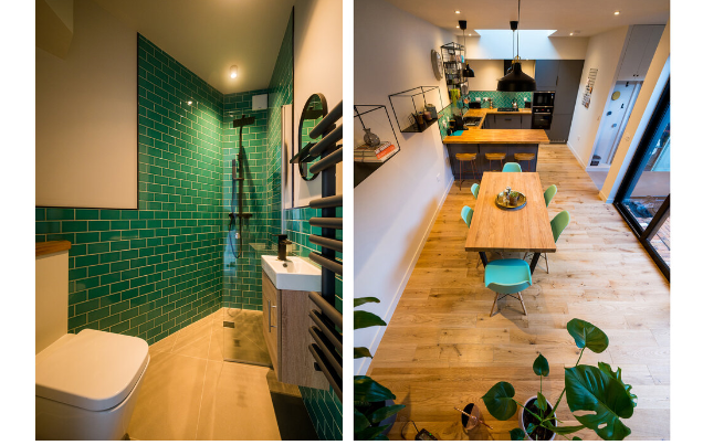 Vista del aseo y la zona de comedor