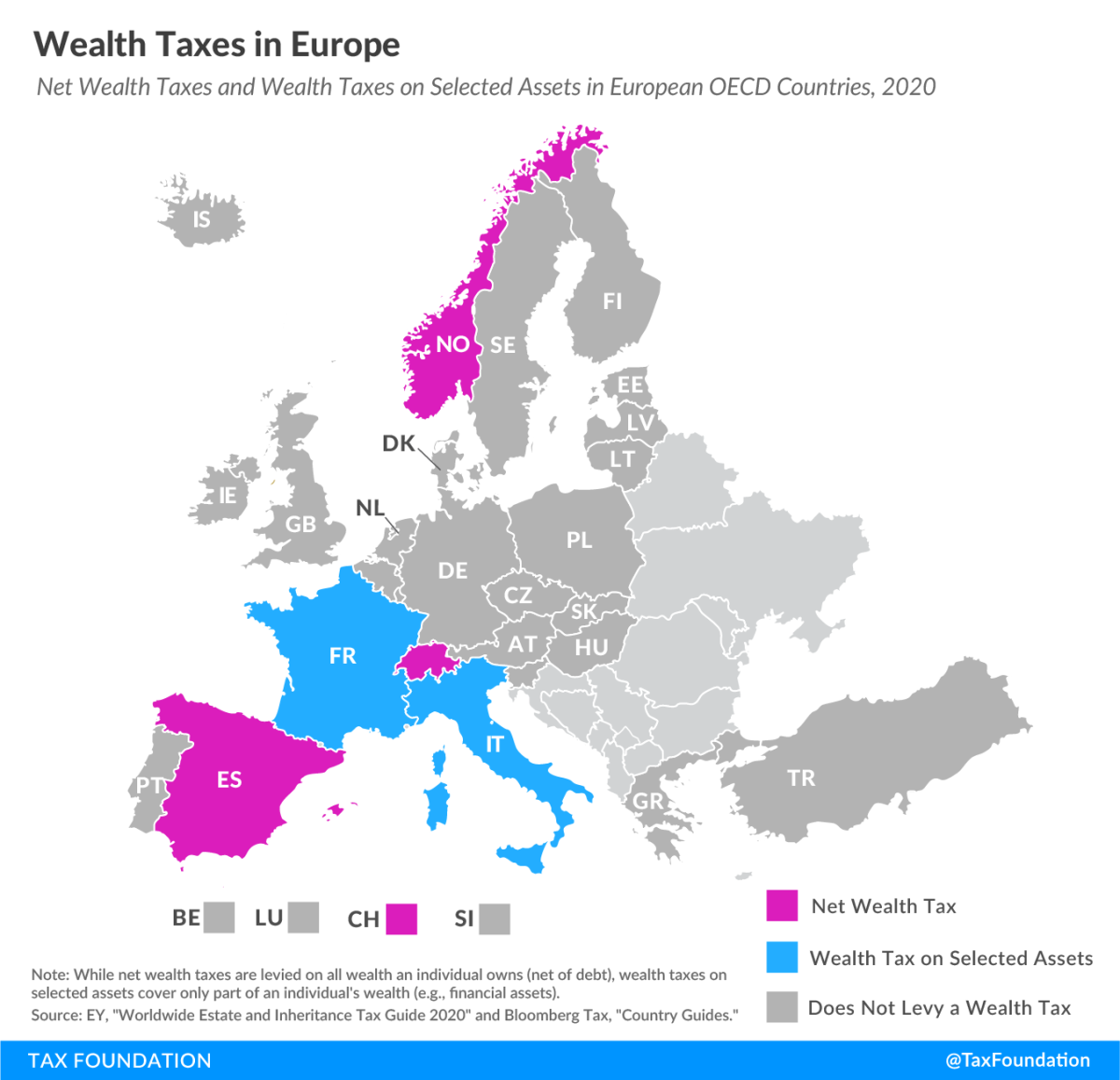 Imagen del día: solo en Noruega, Suiza y España hay Impuesto de patrimonio