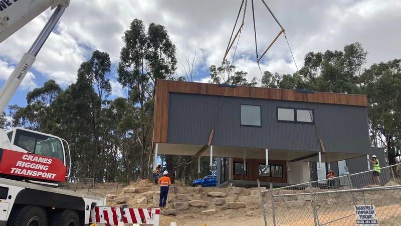 Las casas se construyen en una fábrica