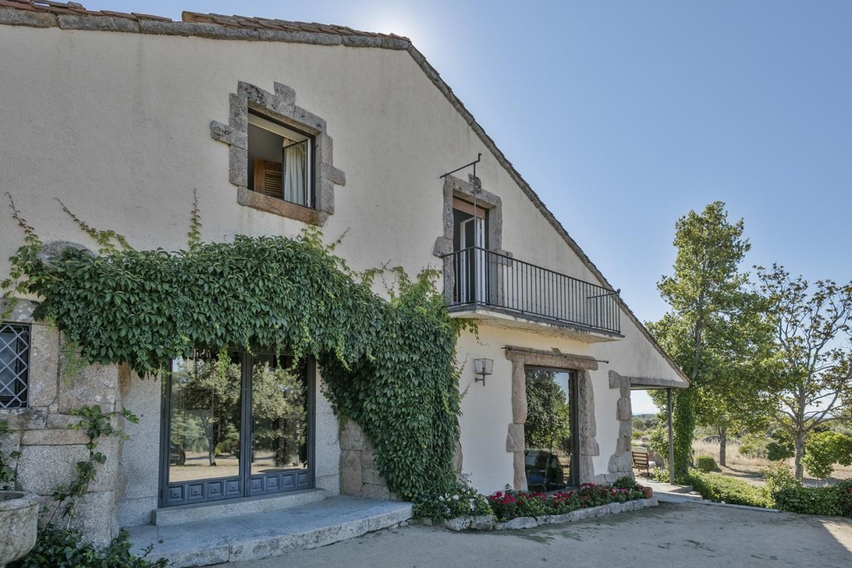 The rustic facade of the property