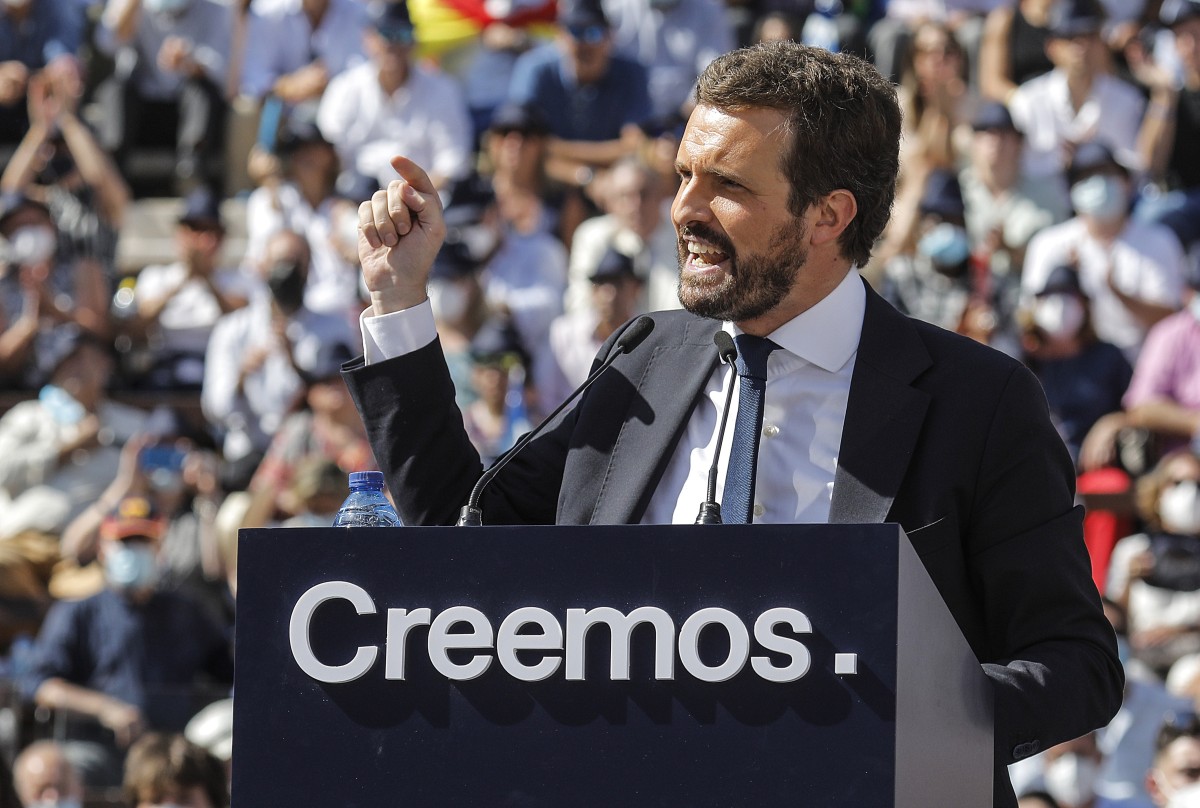 El presidente del PP, Pablo Casado