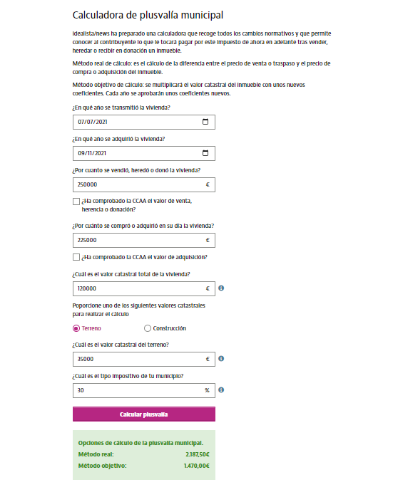 Llega al mercado la primera calculadora de la plusvalía municipal que recoge todos los cambios legales