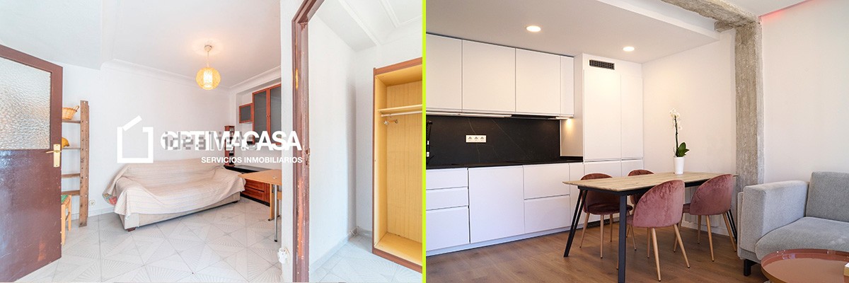 Antes y después de la reforma de un piso de 50 m2 en el centro de la ciudad
