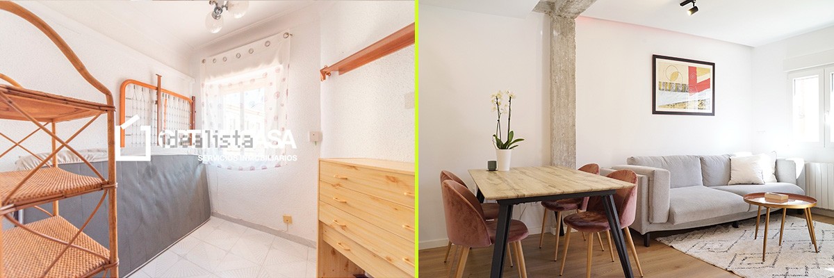 Antes y después de la reforma de un piso de 50 m2 en el centro de la ciudad