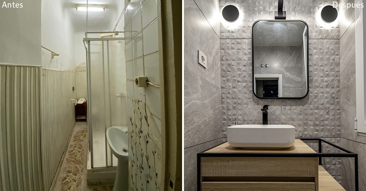 Antes y después de un semisótano de 86 m2 reconvertido en un piso de diseño