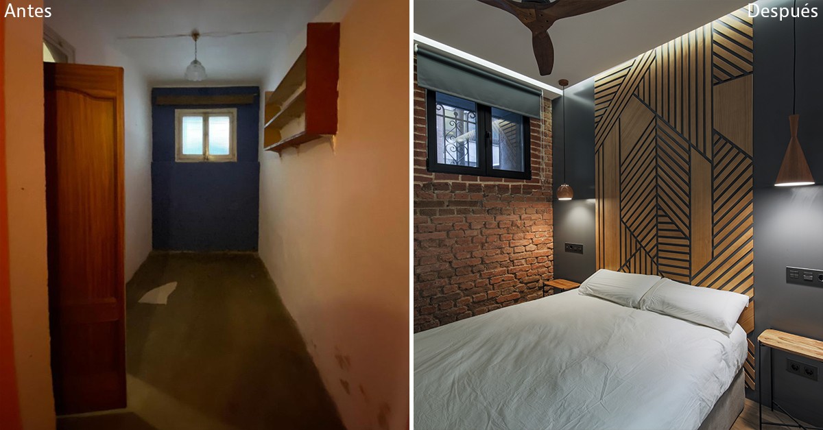 Antes y después de un semisótano de 86 m2 reconvertido en un piso de diseño