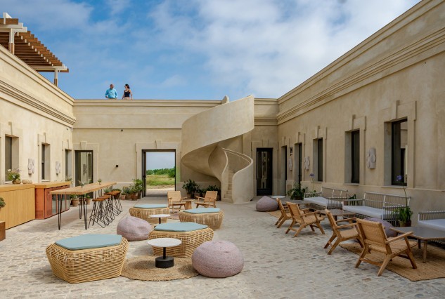 Der Innenhof des Restaurants