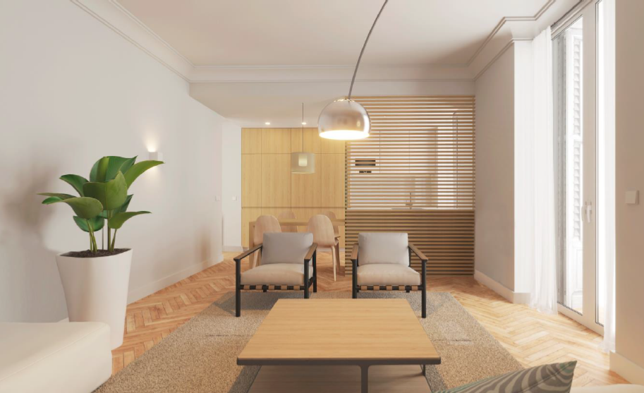 Los techos, altos y con molduras