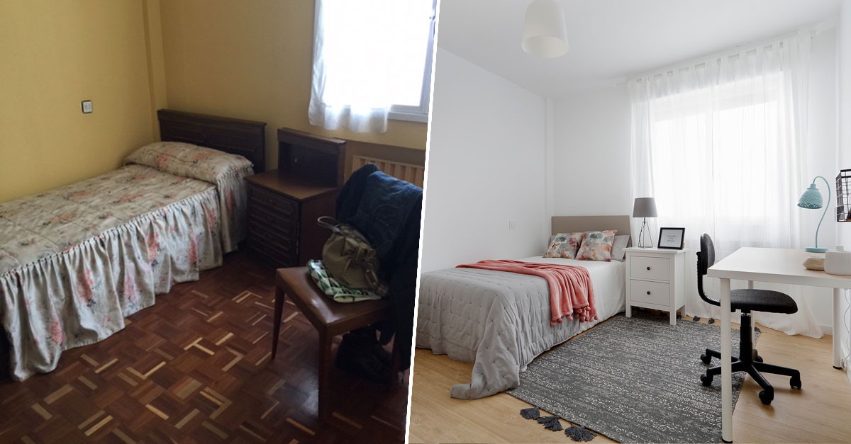 Antes y después de un piso de 60 m2 reformado por poco dinero y listo para alquilar