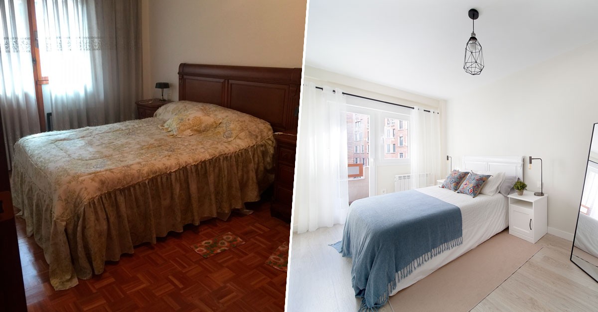 Antes y después de un piso de 60 m2 reformado por poco dinero y listo para alquilar