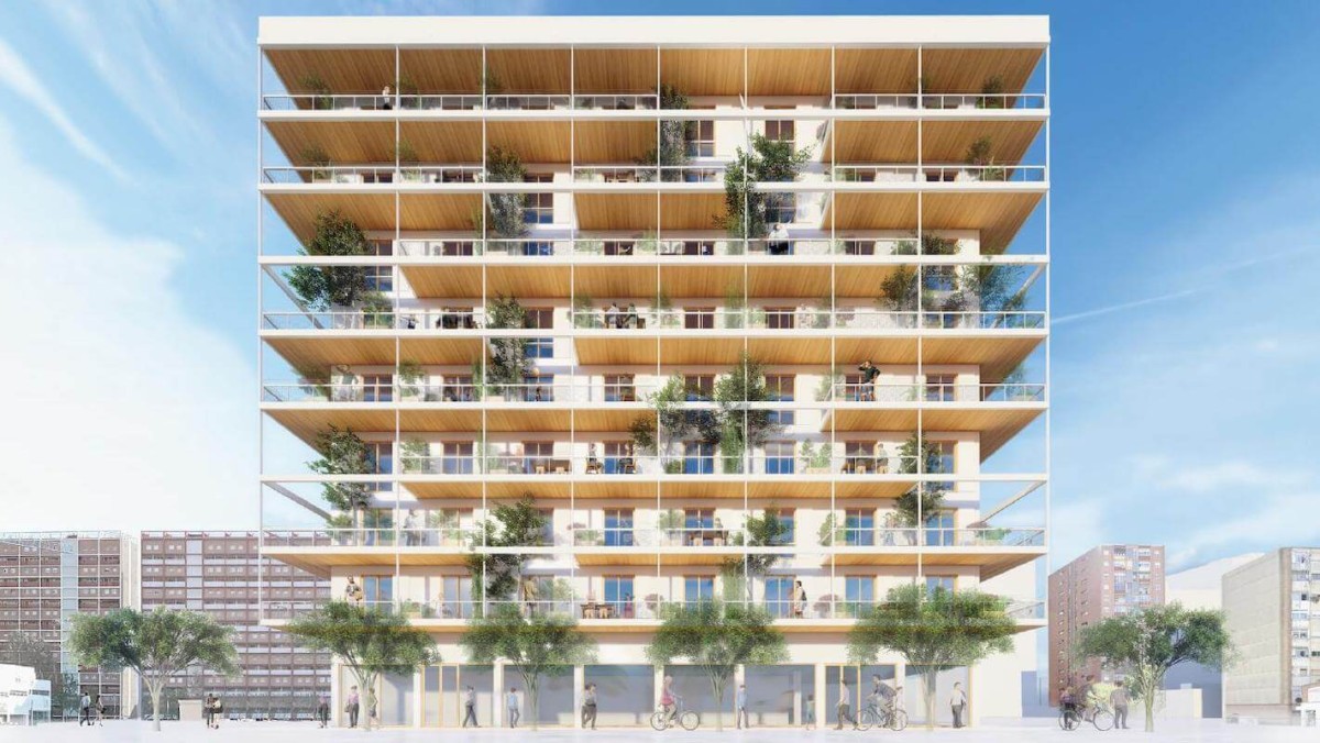 Sorigué levantará el edificio de madera más alto de Cataluña en Barcelona y será de VPO