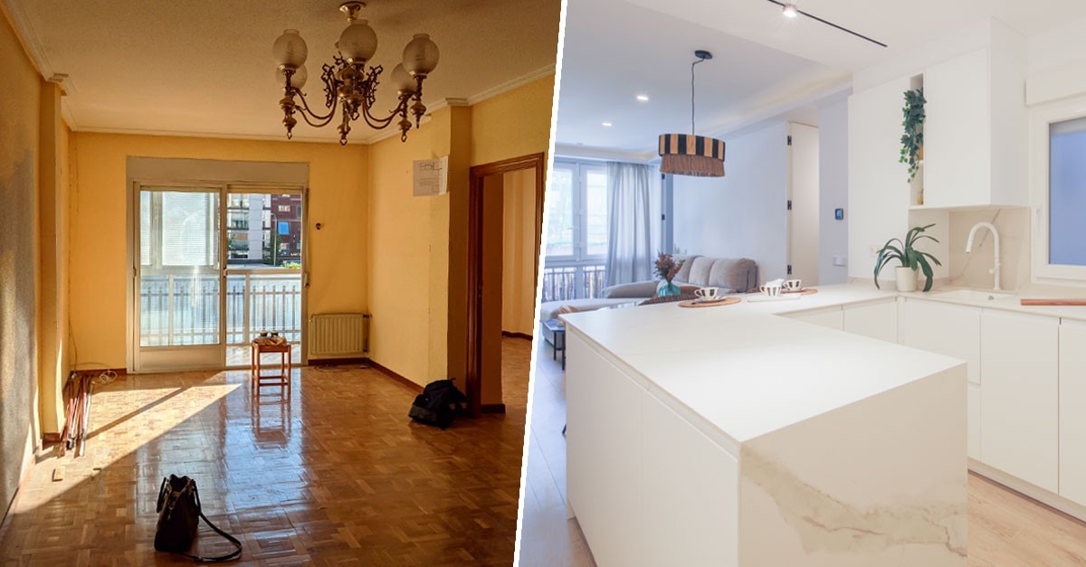 Cómo aumentar la sensación de espacio y luz en un piso de 60m2: el antes y después