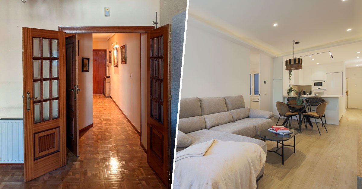 Cómo aumentar la sensación de espacio y luz en un piso de 60m2: el antes y después