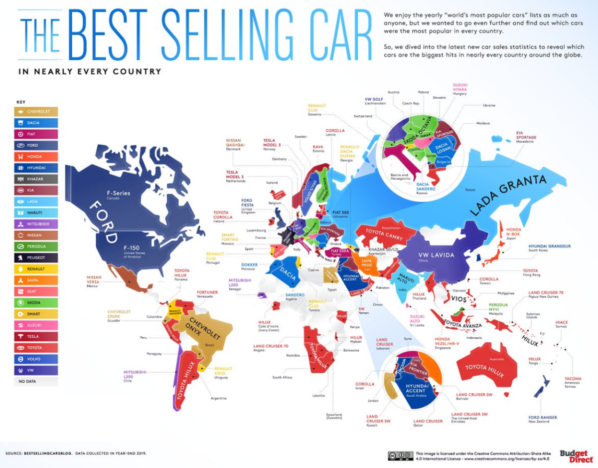 Cuál es el coche más vendido en cada país: en España es el Seat León