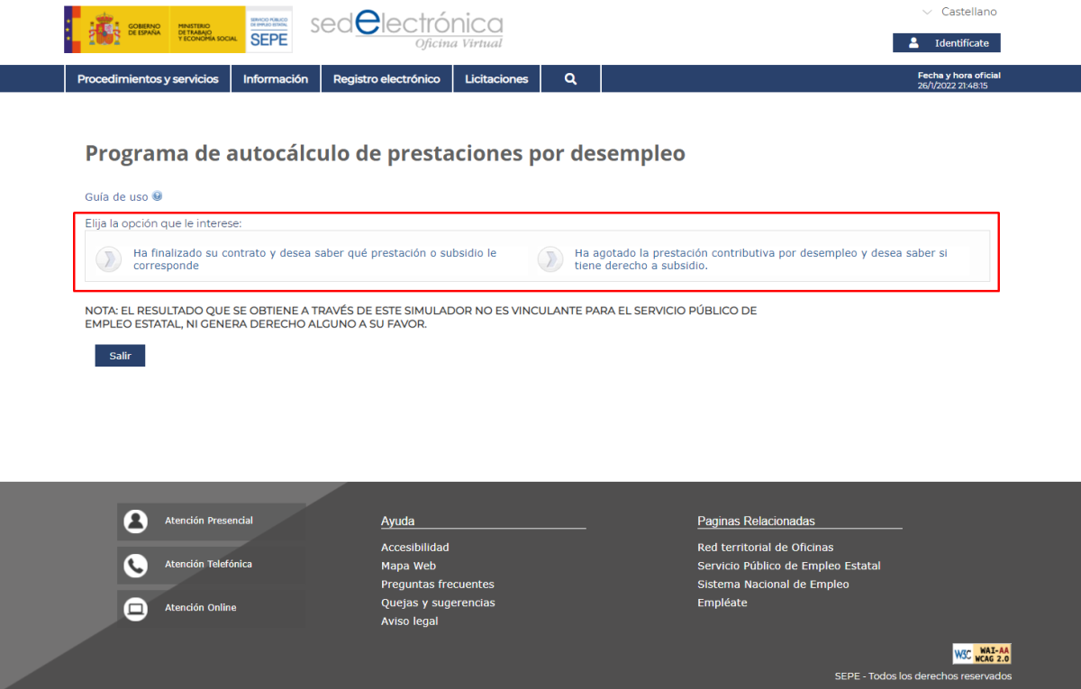 Cómo funciona el programa de autocálculo de prestaciones