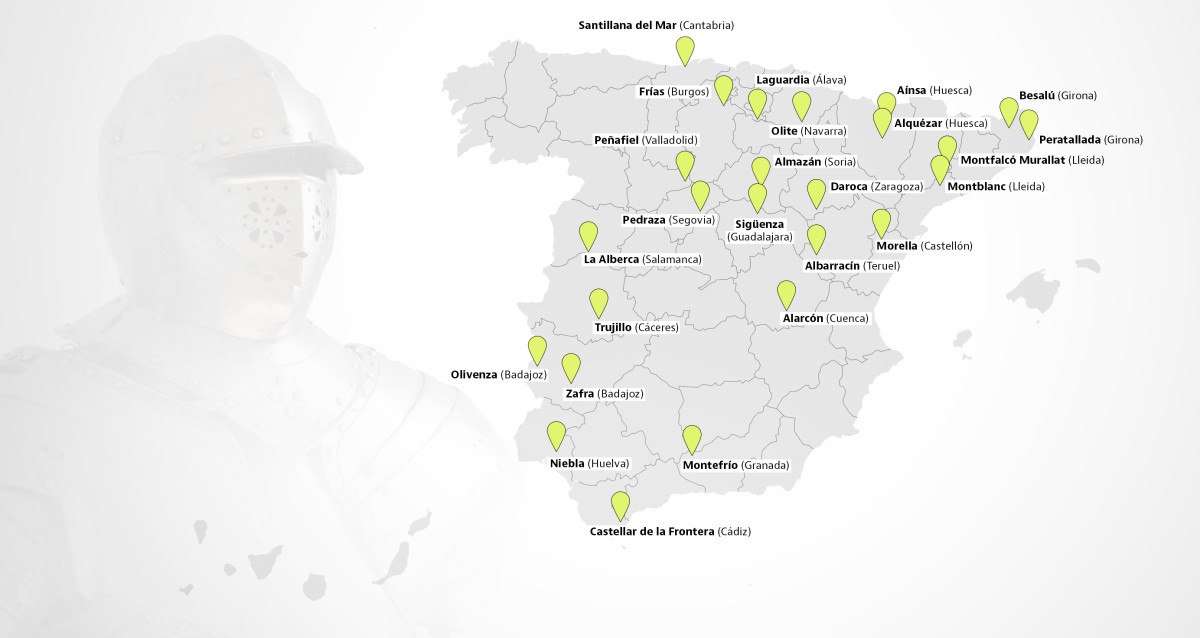 El mapa de los pueblos medievales más bonitos de España