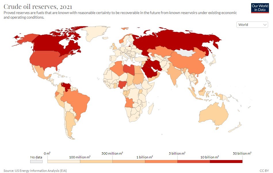 Los países con las mayores reservas de petróleo del planeta
