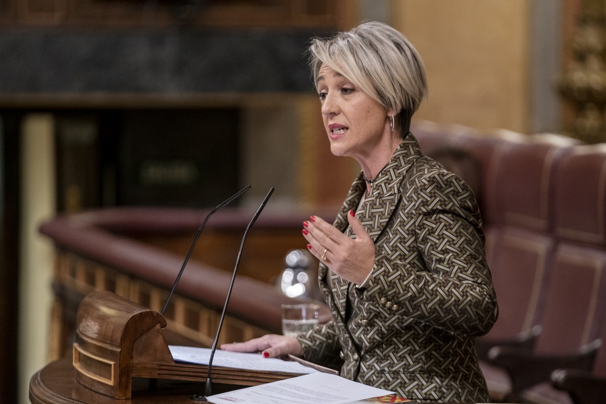 La diputada de Vox, Inés María Cañizares, interviene en una sesión plenaria en el Congreso