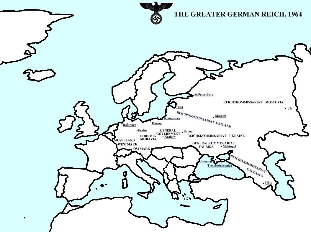 El mapa de Europa si Hitler hubiera ganado la Segunda Guerra Mundial