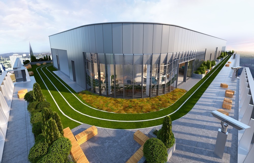 Terraza del edificio de oficinas en Glasgow