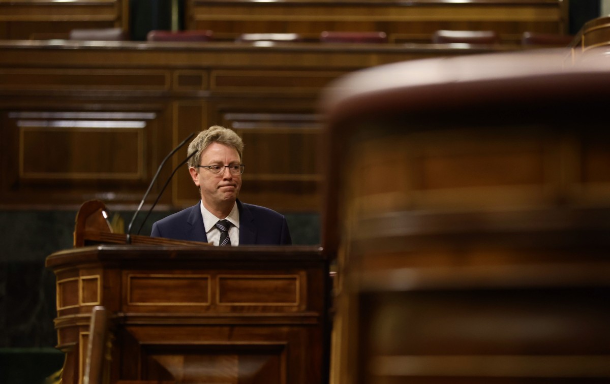 El portavoz del PDeCAT en el Congreso, Ferran Bel, en una sesión plenaria, en el Congreso