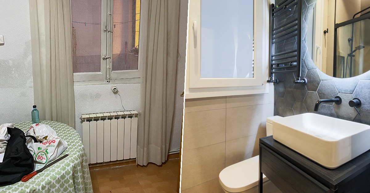 Antes y después del baño