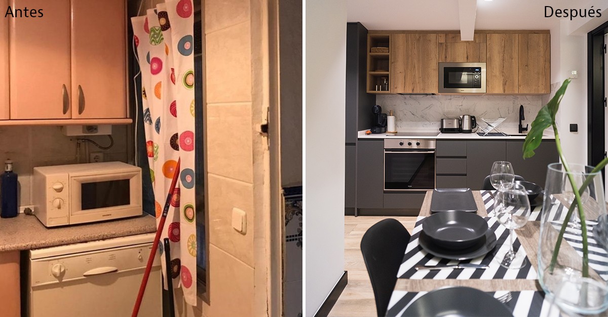antes y después en un apartamento de 54m2