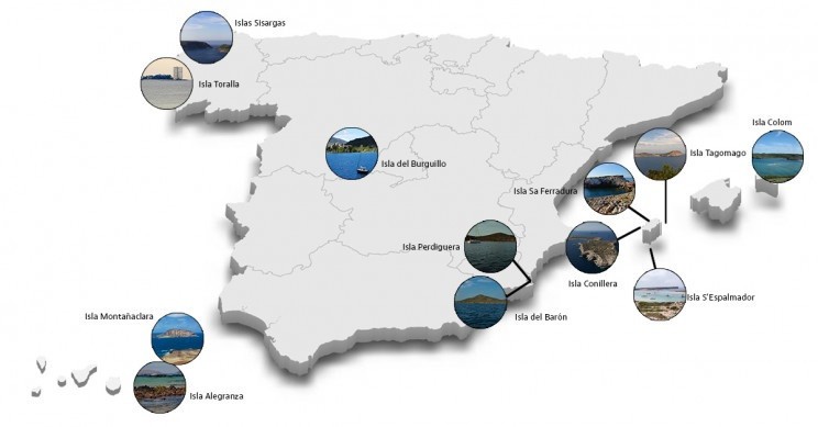 12 der Privatinseln Spaniens