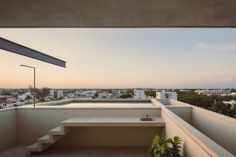 Piscina en el ático