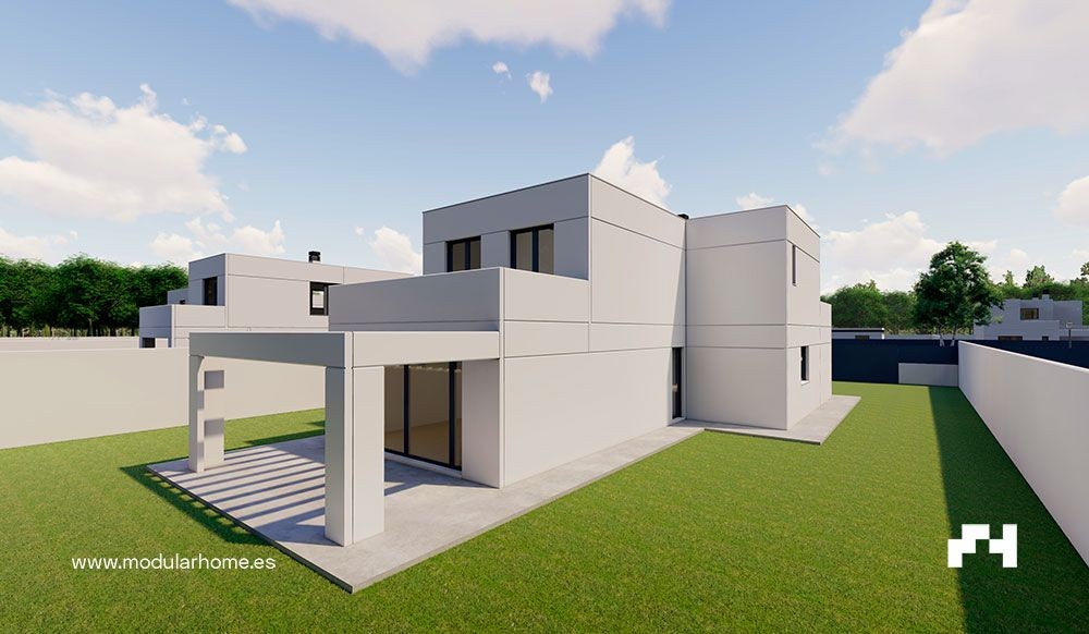 Vivienda modular de dos niveles